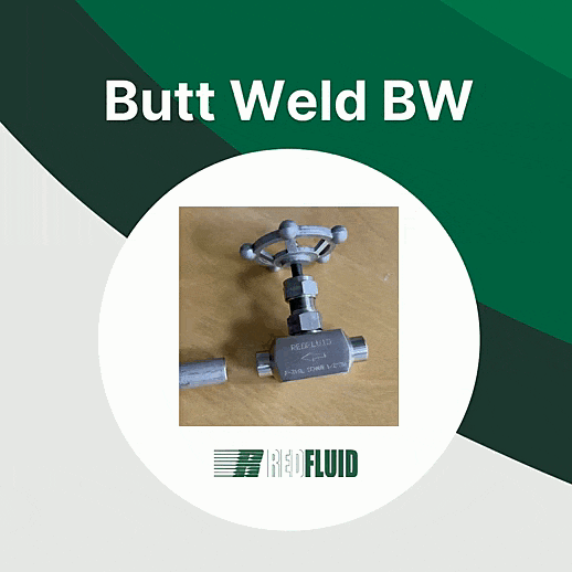 Shown is how a Butt Weld (BW) works with a Needle Valve 