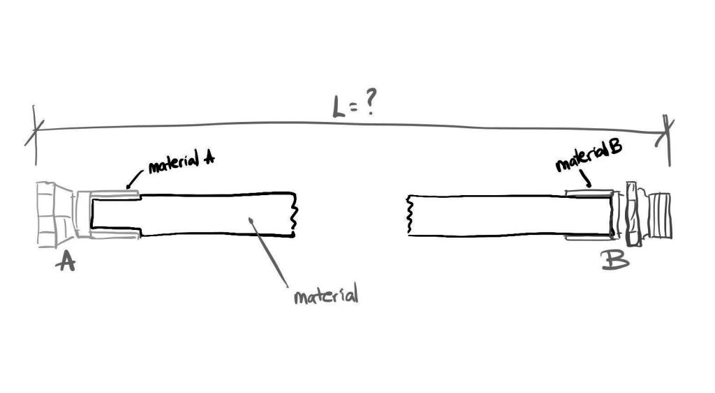 Dibujo de manguera hidráulica y pregunta de la longitud