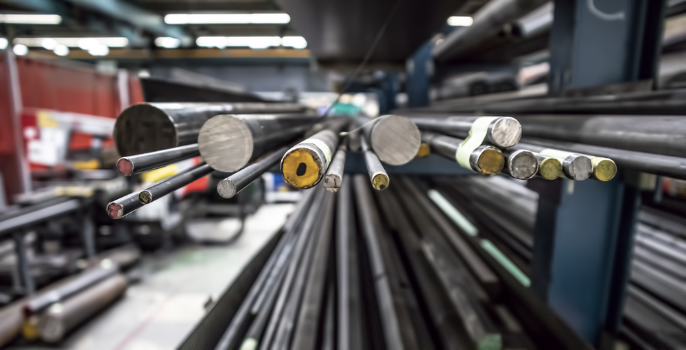 Steel Rod Stock in a manufacturing plant