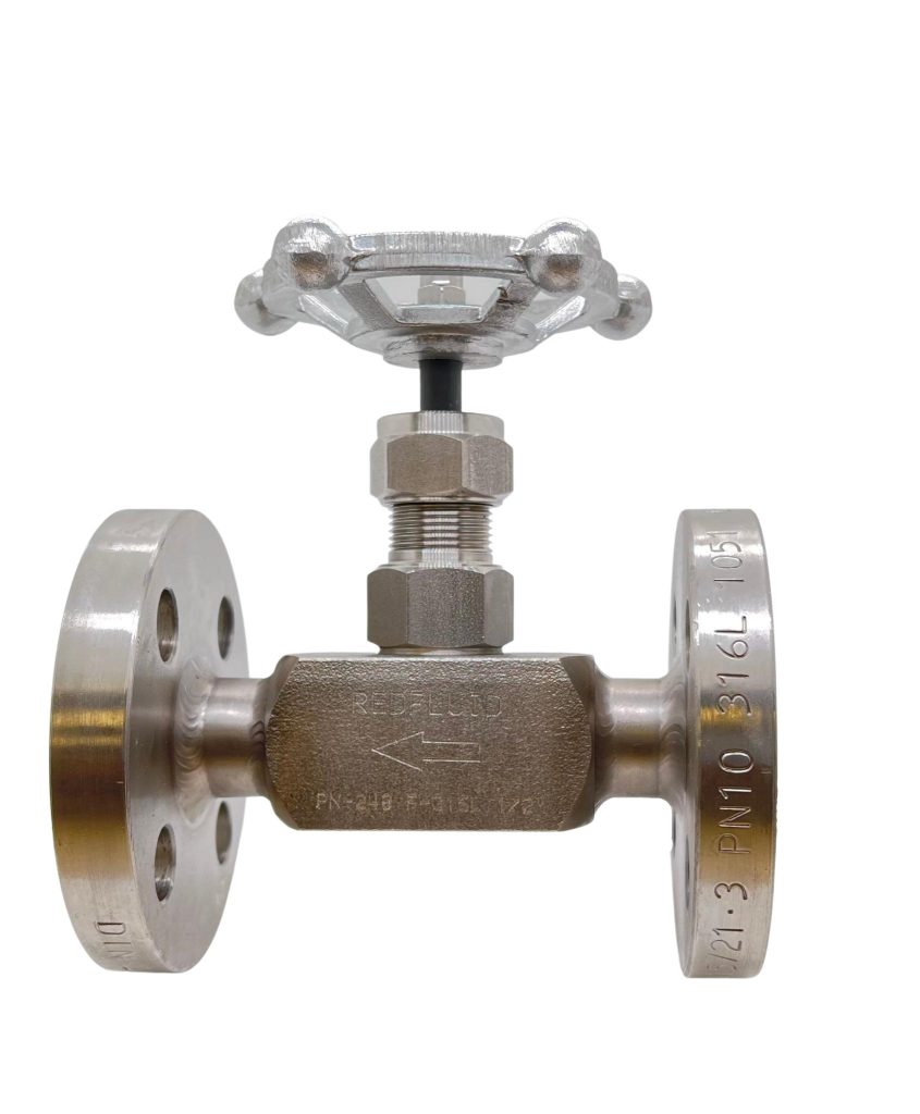 Image of a a valve with flanged connection